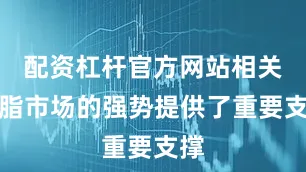 配资杠杆官方网站相关油脂市场的强势提供了重要支撑